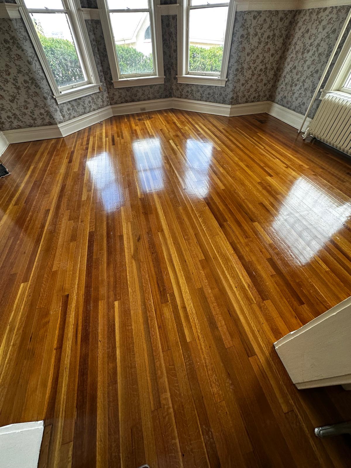 Refinished hardwood flooring in a Central El Paso living room